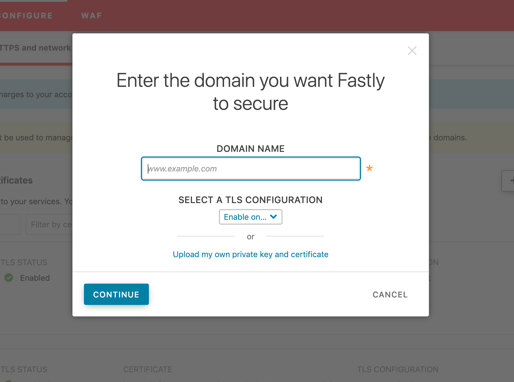 add domain modal